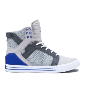 Mens Supra High Top Shoes SKYTOP Lt Grey/Royal/white | AU-73348